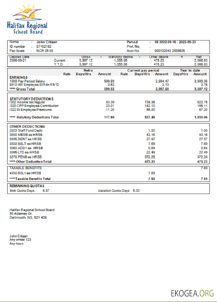 Modèle de déclaration de revenus d'études aux États Unis